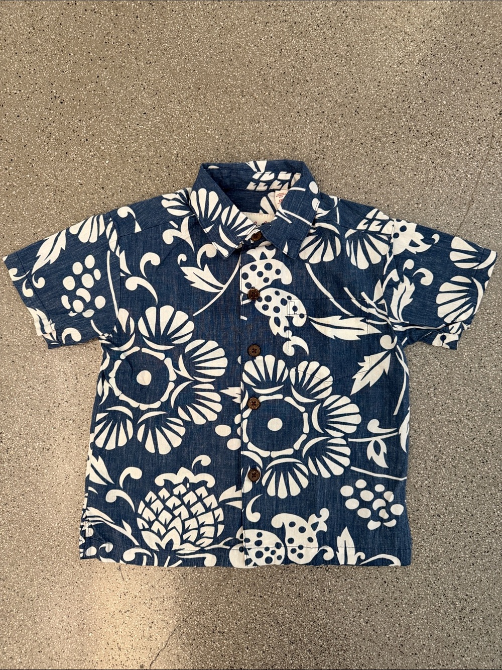 Kahala Aloha / Hawaiian Blue Floral Button-Down Shirt
